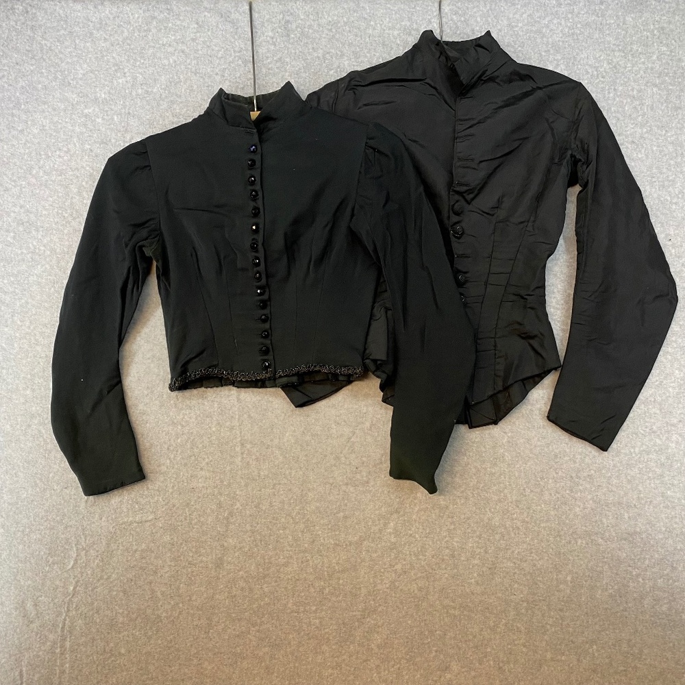 2 Antique Victorian Mourning Jackets Small • Very Well Made • Some Small Flaws